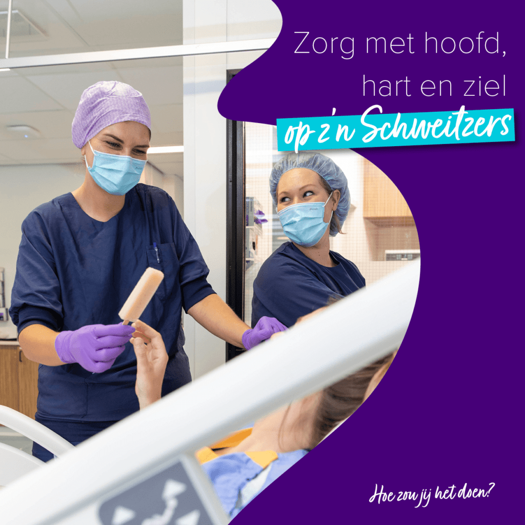 op z'n schweitzers voorbeeld